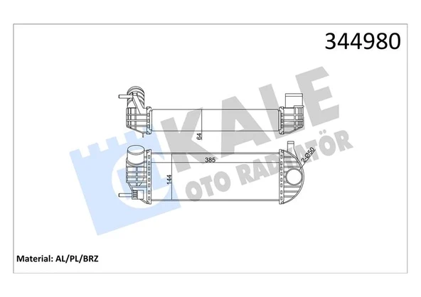 TURBO RADYATÖRÜ INTERCOOLER KANGOO 1.5 DCİ 2008 385X143X64 AL/PL/BRZ 8200382109 ürün görseli