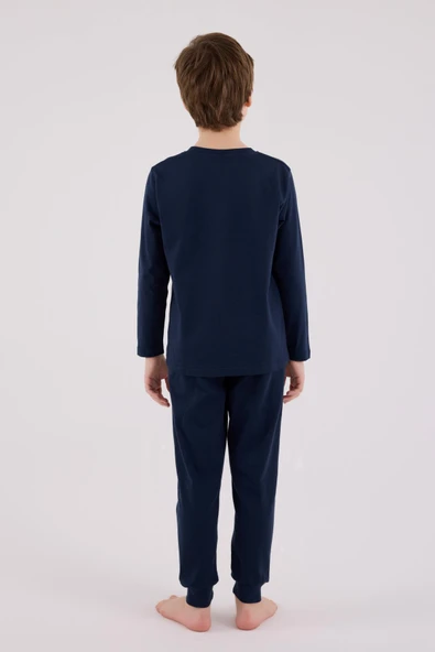 U.S. Polo Assn. Garson Erkek Çocuk Uspa %100 Pamuklu Uzun Kollu Pijama Takım - 6