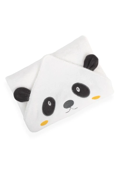 Bebitof %100 Pamuk Panda Desenli Bornoz Seti BBTF.BYZ.30037 - 4