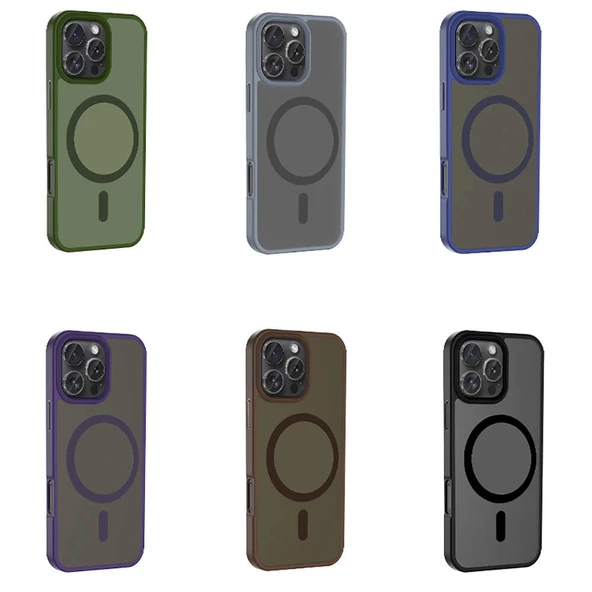 iPhone 16 Pro Max Kılıf M-safe Şarj Özellikli Mat Arka Yüzey Sio Kapak - Resim 2