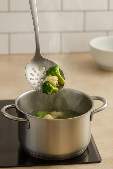 Paslanmaz Çelik Servis Kevgiri 26 cm - Resim 2