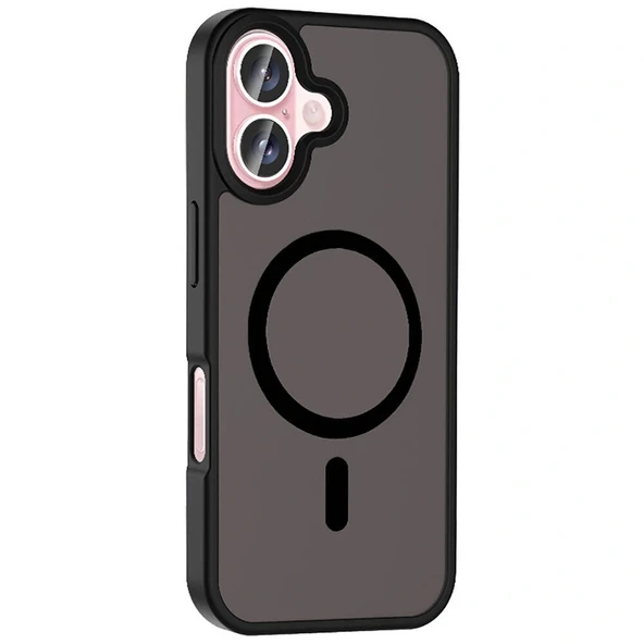 iPhone 16 Plus Kılıf M-safe Şarj Özellikli Mat Arka Yüzey Sio Kapak - Resim 10