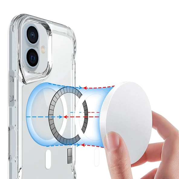 iPhone 16 Plus Kılıf M-safe Şarj Özellikli T-Max M-safe Kapak - Resim 8