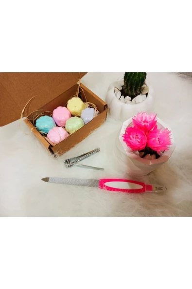 Doğal El Yapımı Manikür Peeling Nem Bombası Tırnak Makası Tırnak Törpüsü Hediye Paketi Seti ürün görseli 1