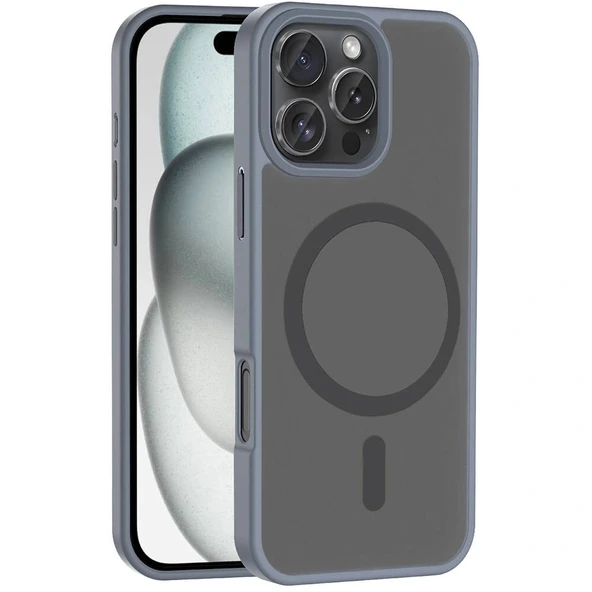 iPhone 16 Pro Max Kılıf M-safe Şarj Özellikli Mat Arka Yüzey Sio Kapak ürün görseli