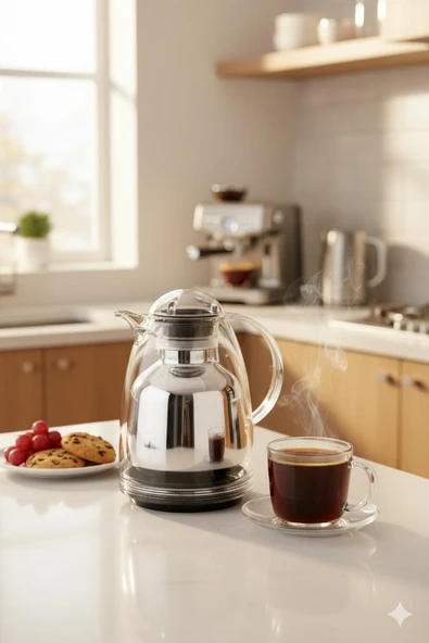 1 Lt Akrilik Şeffaf Çay Termosu 12 Saat Sıcak 24 Saat Soğuk - Resim 3