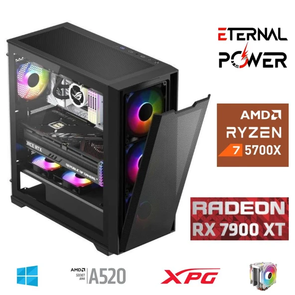 E.POWER RYZEN 7 5700X 32G DDR4 1TB M.2 RX7900XT A520 M750W