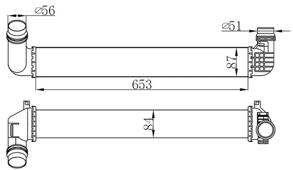TURBO RADYATÖRÜ INTERCOOLER FLUENCE 2010 1.5DCI 657X89X85 2 SIRA ALB SİSTEM 144960024R 144966078R ürün görseli