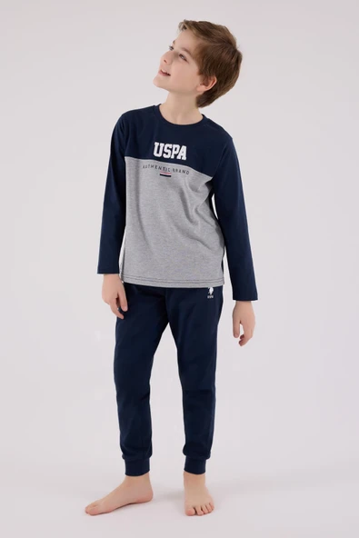 U.S. Polo Assn. Garson Erkek Çocuk Uspa %100 Pamuklu Uzun Kollu Pijama Takım - 4