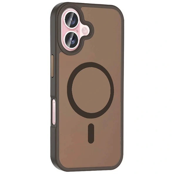 iPhone 16 Plus Kılıf M-safe Şarj Özellikli Mat Arka Yüzey Sio Kapak - Resim 9