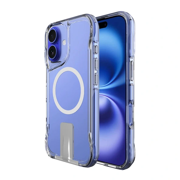 iPhone 16 Kılıf M-safe Şarj Özellikli T-Max Standlı Kapak - Resim 2