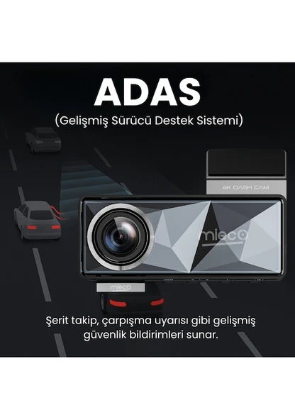 Mieco A11 Wifi/ 4k Uhd/ 150 Ultra Geniş Açı/ Adas/ Araç Kamerası - 3