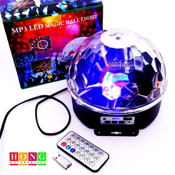 Küre Disko Topu Müzik Çalar Renkli Lazer Işıklı Bluetooth (5250) - 4