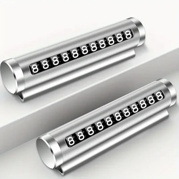 Telefon Numarası Plaka Silindiri Ayarı Renkli Metal Alüminyum Araba Geçici Park Kartı Evrensel Moda Oto Aksesuarları (5250) - 4