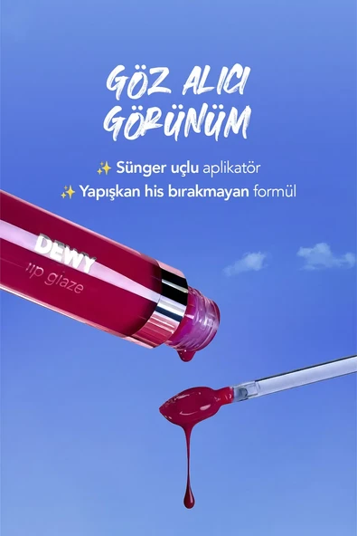 Flormar Dewy Lip Glaze Parlak & Dolgun Görünüm Veren Yapışmayan Dudak Parlatıcısı 024 Coral - Resim 3