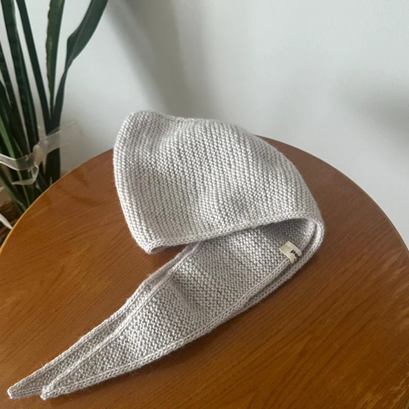 Pofuduk Sophie Örgü Eşarp Fular Şal PFDKF4 Simli Gri - Resim 4