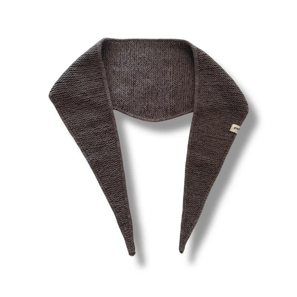 Pofuduk Sophie Örgü Eşarp Fular Şal PFDKF2 Kahverengi - Resim 2