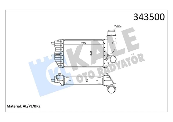 TURBO RADYATÖRÜ INTERCOOLER DUCATO-JUMPER-BOXER AL/PL/BRZ 295X202X62 1307012080 0384 E4 1340934080 ürün görseli