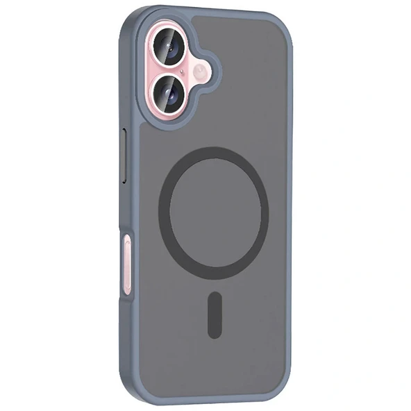 iPhone 16 Plus Kılıf M-safe Şarj Özellikli Mat Arka Yüzey Sio Kapak - Resim 11