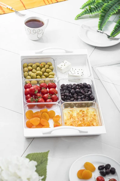 Soft Beyaz Akrilik Saray Kahvaltılık Seti 13 Parça - Resim 2