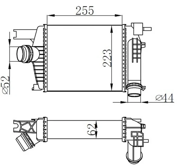 TURBO RADYATÖRÜ INTERCOOLER CLIO 4 2012 CAPTUR 2013 DUSTER 2013 0.9TCE 1.2TCE 1.5DCI 144961381R ürün görseli