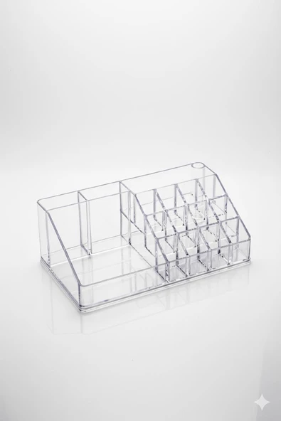 Şeffaf Akrilik Banyo Kozmetik Düzenleyici Organizer 13x22x8 cm - Resim 3