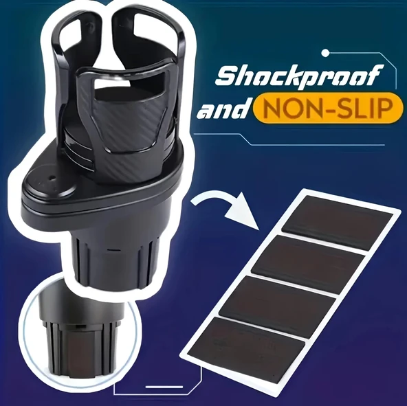 2’si 1 Arada Ayarlanabilir Araç Bardak Tutucu, Genişleyebilir Üst Kısım 3”-6.2”, Şişe Adaptörü, Araba Organizatörü, Daya - 11