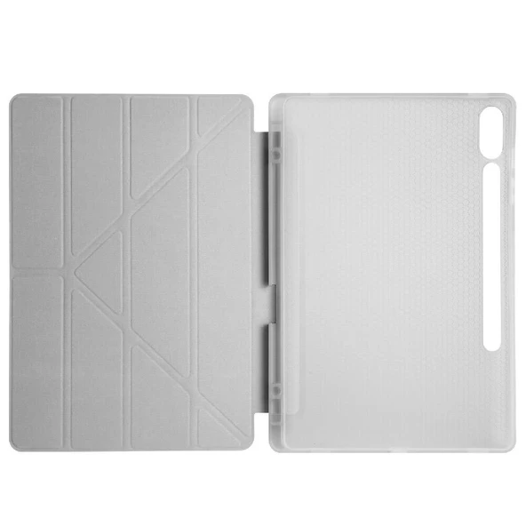 Samsung Tab S9 FE Plus Kılıf Tri Folding Kalem Bölmeli Standlı Kılıf - Resim 11