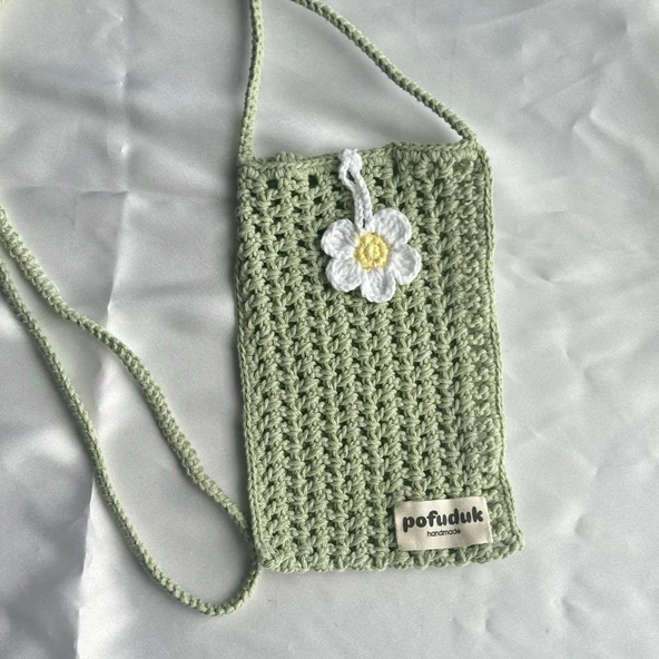 Pofuduk Hanmade Telefon Çantası PPB5 Açık Yeşil - Resim 5