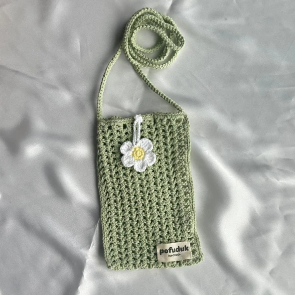 Pofuduk Hanmade Telefon Çantası PPB5 Açık Yeşil - Resim 2