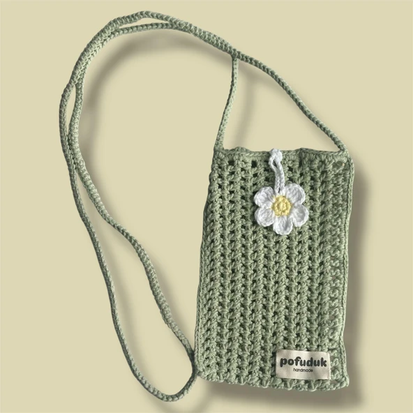 Pofuduk Hanmade Telefon Çantası PPB5 Açık Yeşil - Resim 3