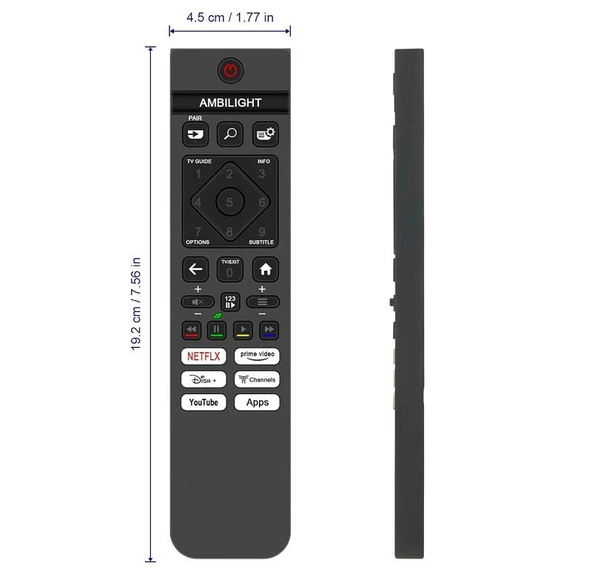 pihilips ile uyumlu Model 55PUS8510/12 Android Led Tv Kumandası-Mikrofonsuz - Resim 3