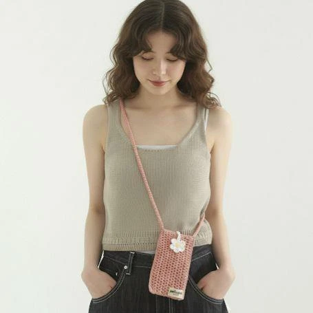 Pofuduk Hanmade Telefon Çantası PPB6 Yaldızlı Pembe - Resim 6