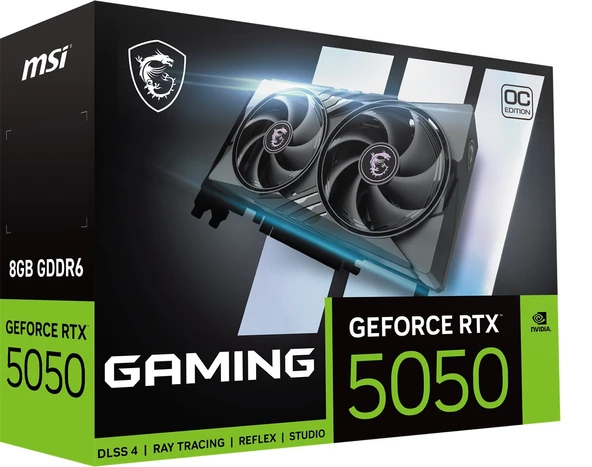 MSI GEFORCE RTX 5050 8G GAMING OC GDDR6 128B DX12 PCIE 5.0 X16 (3XDP 1XHDMI) - Resim 2