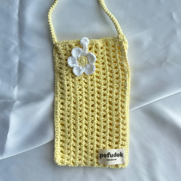 Pofuduk Hanmade Telefon Çantası PPB7 Sarı - Resim 3