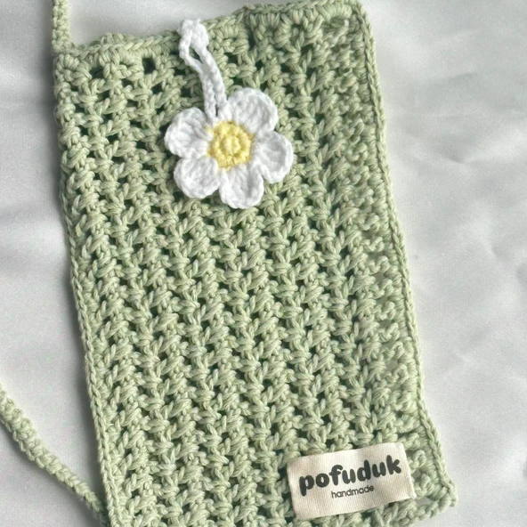 Pofuduk Hanmade Telefon Çantası PPB5 Açık Yeşil - Resim 4