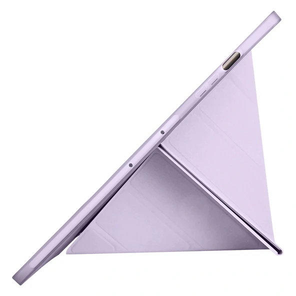 Samsung Tab S9 FE Plus Kılıf Tri Folding Kalem Bölmeli Standlı Kılıf - Resim 9