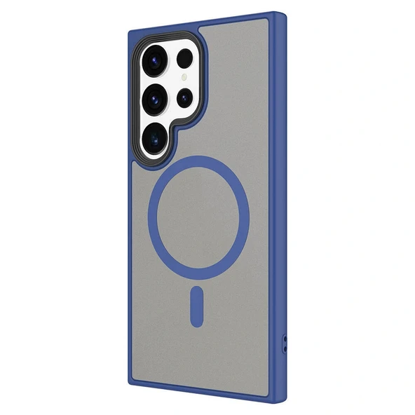 Samsung S24 Ultra Kılıf Sert PC Arka Yüzey Wireless Şarj Özellikli Flet M-safe Kapak - Resim 5