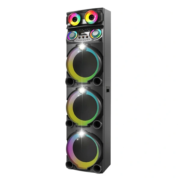 GD-3127 Dijital LED Göstergeli Mikrofonlu RGB TWS Üçlü 12 inç Stereo Bass Kablosuz Karaoke Hoparlör - Resim 3