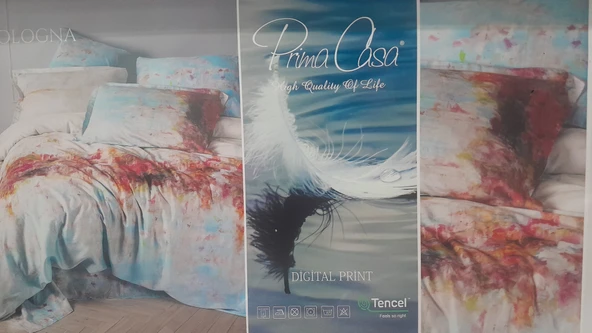 ÇİFT KİŞİLİK NEVRESİM TAKIMI PAMUKSATEN BOLOGNA - Resim 3