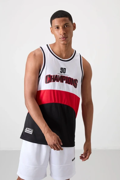 Tommy Life Nefes Alan Dokulu İnce Esnek Standart Fit Erkek Basketbol Atlet - 88395 - 5