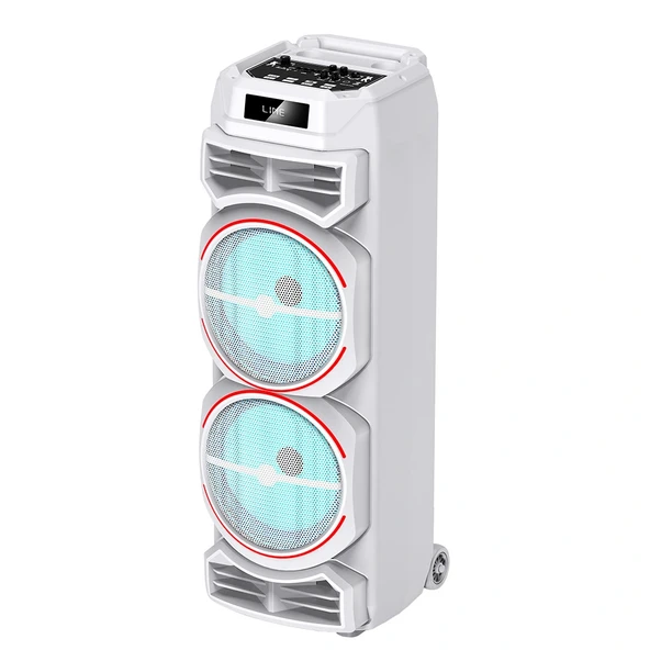 GD-2828 Dijital LED Göstergeli Mikrofonlu RGB TWS Çift 8 inç Stereo Bass Kablosuz Karaoke Hoparlör ürün görseli