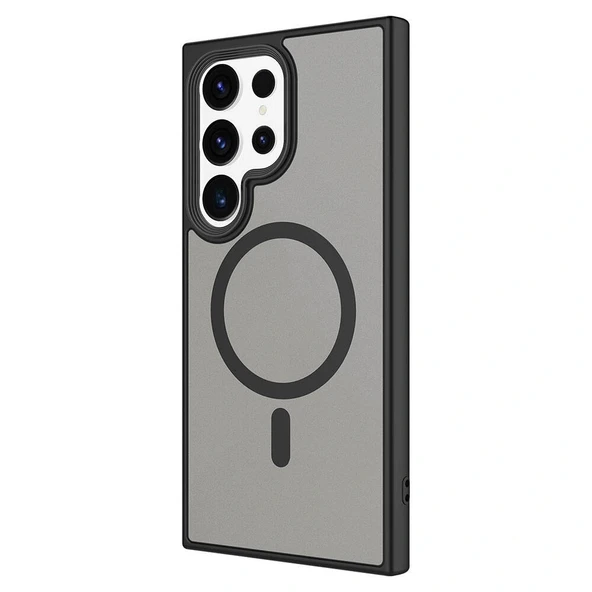 Samsung S24 Ultra Kılıf Sert PC Arka Yüzey Wireless Şarj Özellikli Flet M-safe Kapak - Resim 6