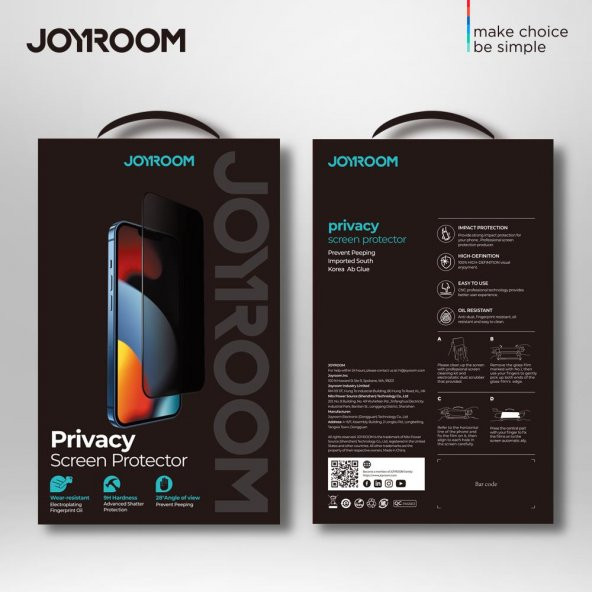 Joyroom JR-PF901 iPhone 13 Mini 2.5D Privacy Hayalet Ekran Koruyucu - 2