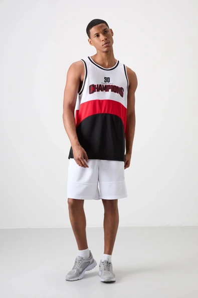 Tommy Life Nefes Alan Dokulu İnce Esnek Standart Fit Erkek Basketbol Atlet - 88395 - 4