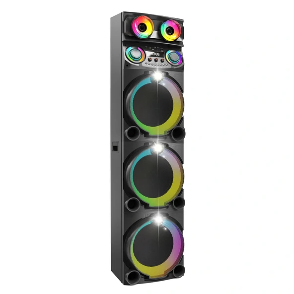 GD-3127 Dijital LED Göstergeli Mikrofonlu RGB TWS Üçlü 12 inç Stereo Bass Kablosuz Karaoke Hoparlör ürün görseli