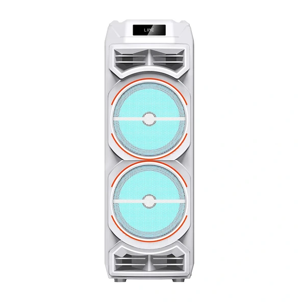 GD-2828 Dijital LED Göstergeli Mikrofonlu RGB TWS Çift 8 inç Stereo Bass Kablosuz Karaoke Hoparlör - Resim 3