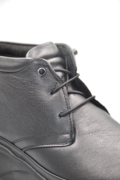 Kadın Siyah Anatomik Akıllı Bağcıklı Hakiki Deri Günlük Bot - 3