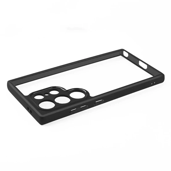 Samsung S24 Ultra Kılıf Kamera Korumalı Şeffaf Arka Yüzey New Roll Kapak - Resim 6