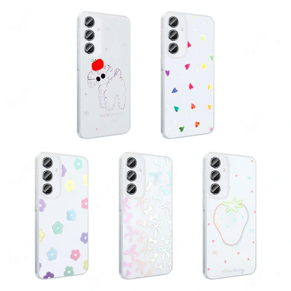 Samsung A55 Kılıf Şeffaf Figürlü Folk Sert Kapak - Resim 12